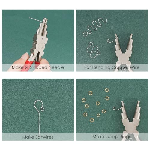 Image of HASTHIP 6 inch Jewelry Pliers - Carbon Steel Round Nose Needle Nose Pliers For 3-10mm Rings DIY Wire Looper Jewelry Bail Pliers Jewelry Making Tools, Rubberized Handle Comfort Grip