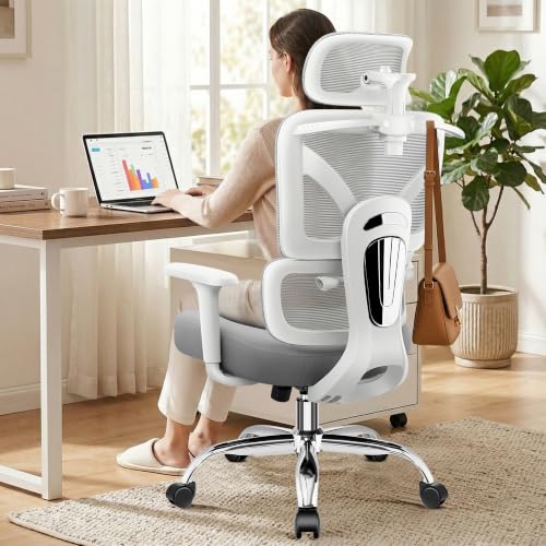 Image of Office Desk Chair, Ergonomic Chairs Comfy with Adjustable Lumbar Support