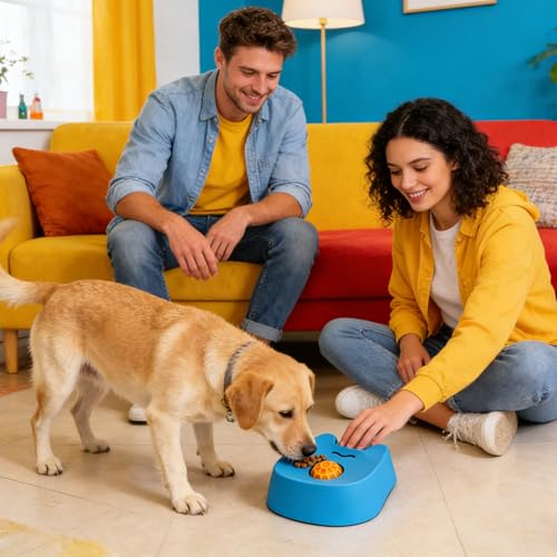 Dog Lick Bowl - Silicone Slow Feeder with Rotating Lick Ball for Mental Stimulation | Non-Slip Base, Interactive Pet Feeding Toy for Puppies Medium Dogs, Ideal for Home Camping Car Outdoor Indoor Use - Afbeelding 4