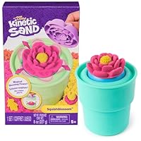 Kinetic Sand, SquishBlossom Blooming Flower with 8oz Neon Yellow & Pink Play Sand, Pot & Molds, Arts and Crafts Sensory Toys, Holiday Gifts & Stocking Stuffers for Kids Ages 3 and up