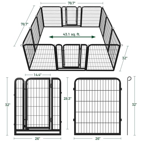 Image of Yaheetech 32in x 26ft Rustproof Foldable Metal Decorative Garden Fence