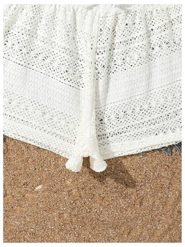 Milumia Girl's Crochet Sheer Coverup Hollow Eyelet Shorts Swim Cover Up Beachwear4