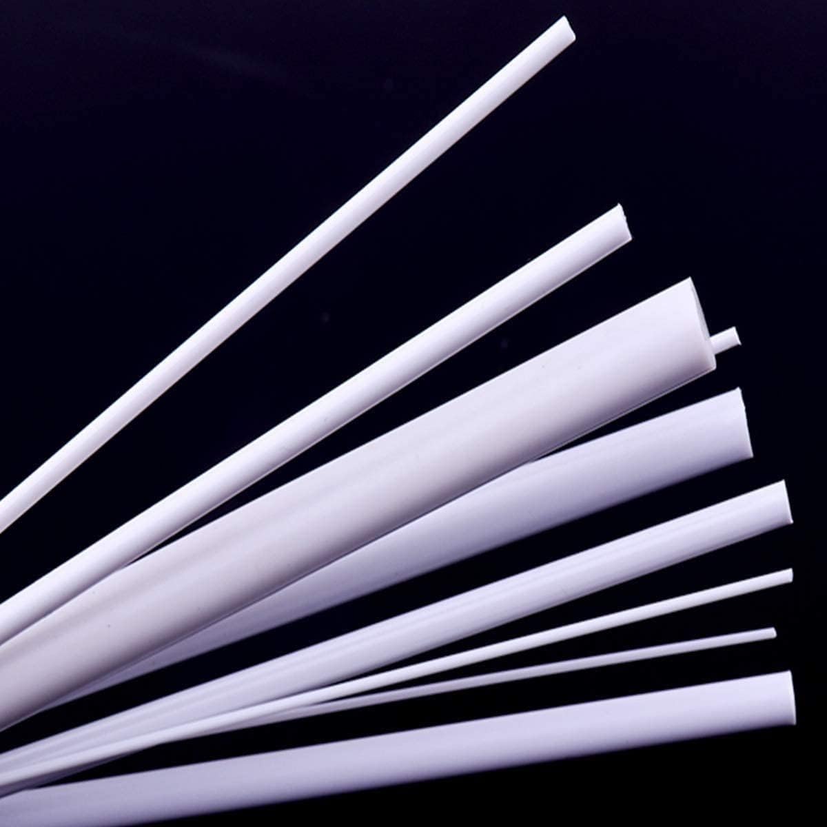 40 Barre Tonde in Plastica ABS Stirene Bianco 0.5-10mm x 500mm per Modellismo