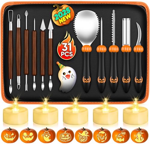 31 PCS Pumpkin Carving Kit: Pumpkin Carving Tools, Halloween Pumpkin