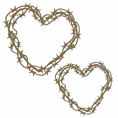 Barbed Wire Hearts - Laser Cut Chipboard - 2 piece set