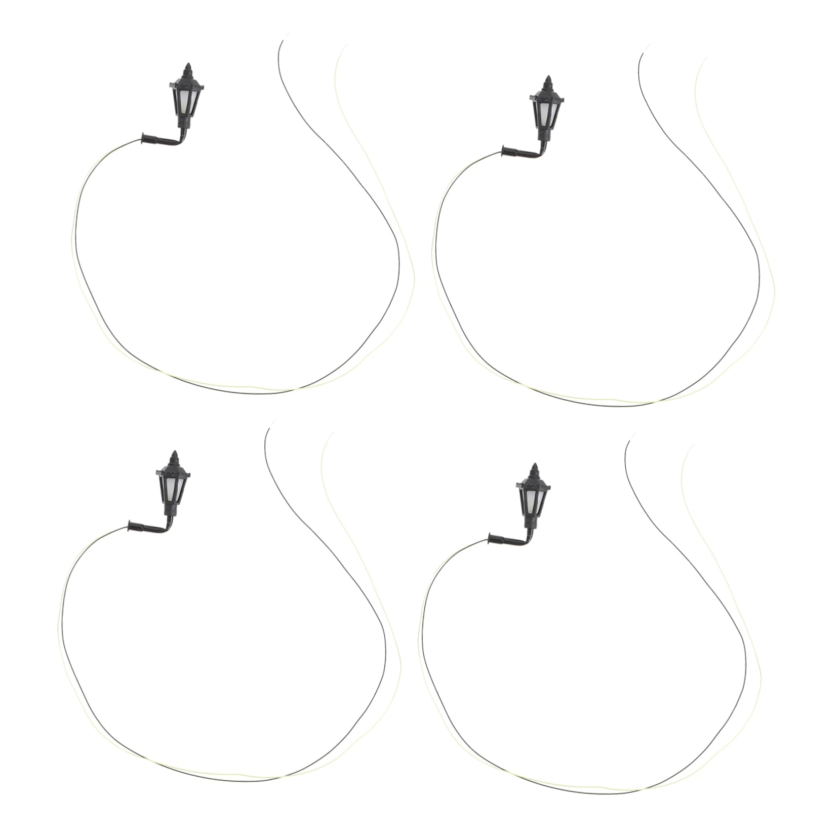 ORFOFE 4Pcs Mini Wall Lamps LED Model House Scene Accessories for Sand Table Decorations Warm Soft Light for Miniature Displays and Landscaping