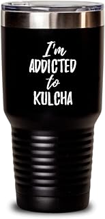 I'm Addicted To Kulcha Tumbler Funny Food Lover Gift Insulated Cup With Lid Black 30 Oz