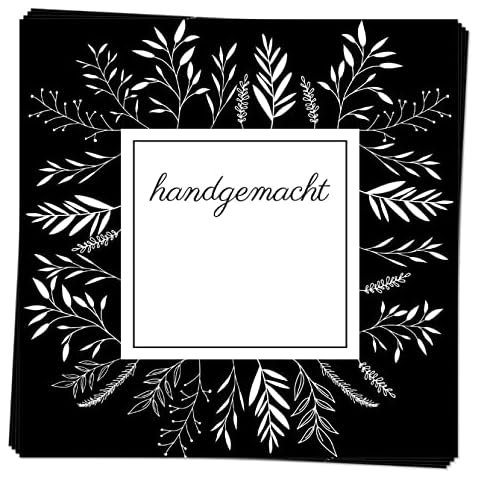 Apoidea - Etiketten selbstklebend zum Beschriften 25 Stück/Etiketten für Einmachgläser/Etiketten Marmelade ablösbar/Etiketten Handmade/Etiketten für Gläser - Motiv Blanko schwarz Cover