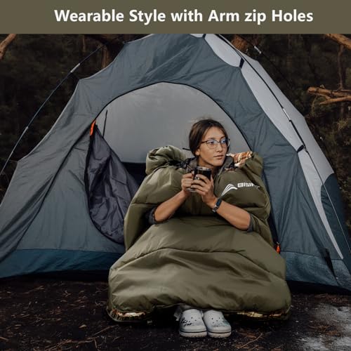 BISINNA Wearable Flannel XXL Sleeping Bag (90.55"x39.37") para Adultos miniatura 7