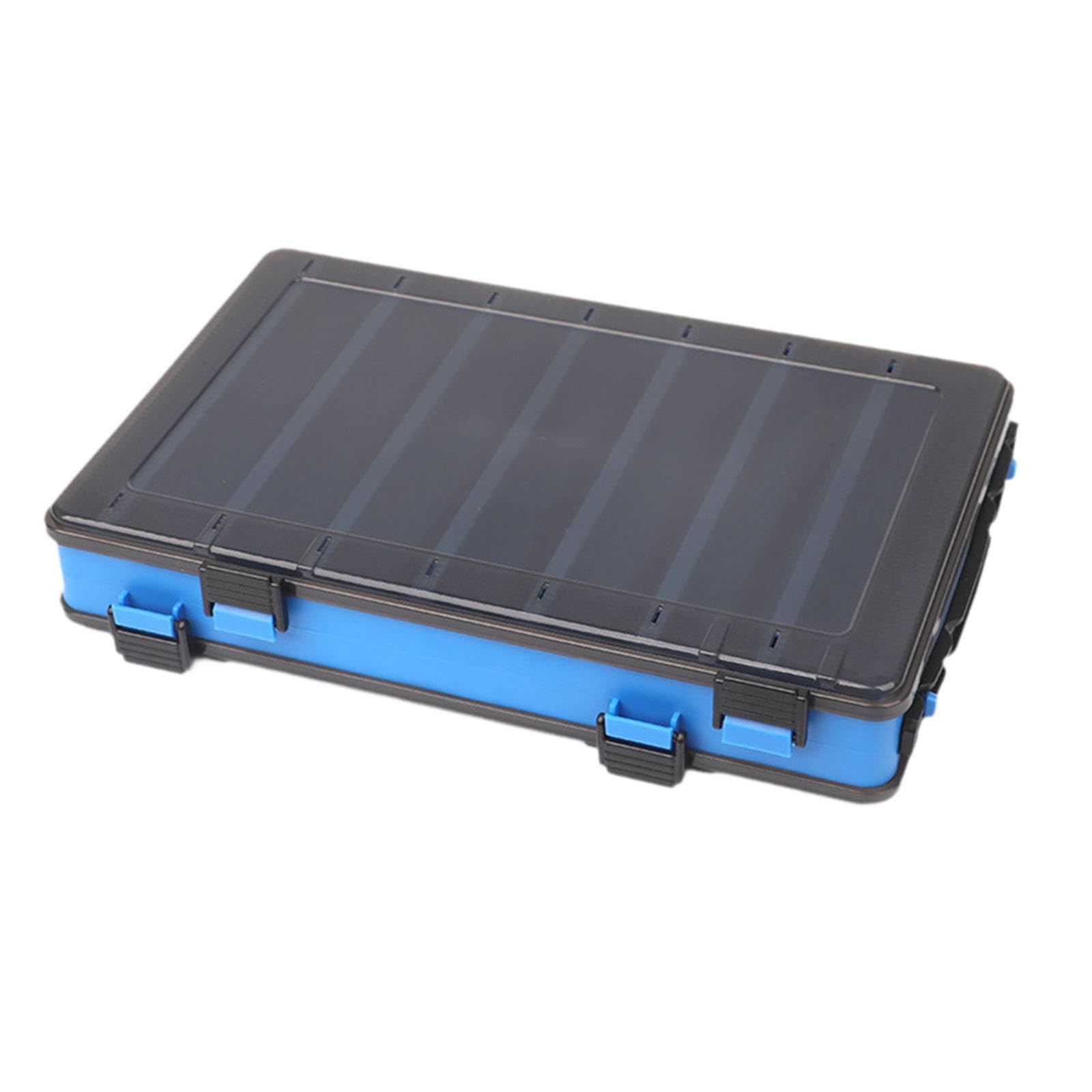 YIJU Fishing Tackle Organizer for Baits And Lures with 16 Sections Waterproof Case, blue