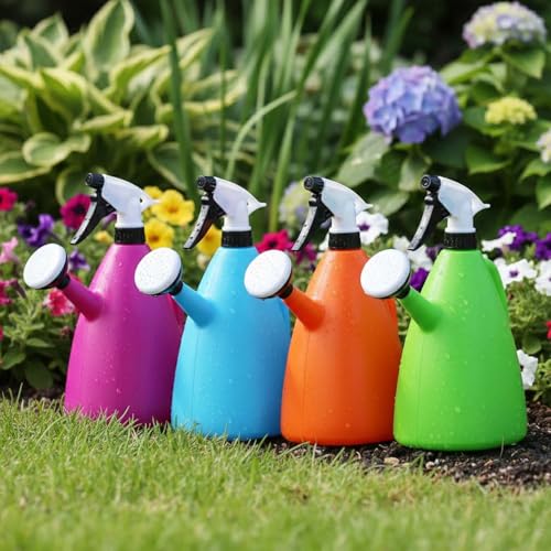 Image of Go Hooked 2in1 Plant Watering Can with Spray Bottle & Shower Head 1 Litre | Multi-Purpose Garden Water Sprayer for Indoor Plants, Balcony Garden & Nursery | Plastic Watering Pot with Handle (White)