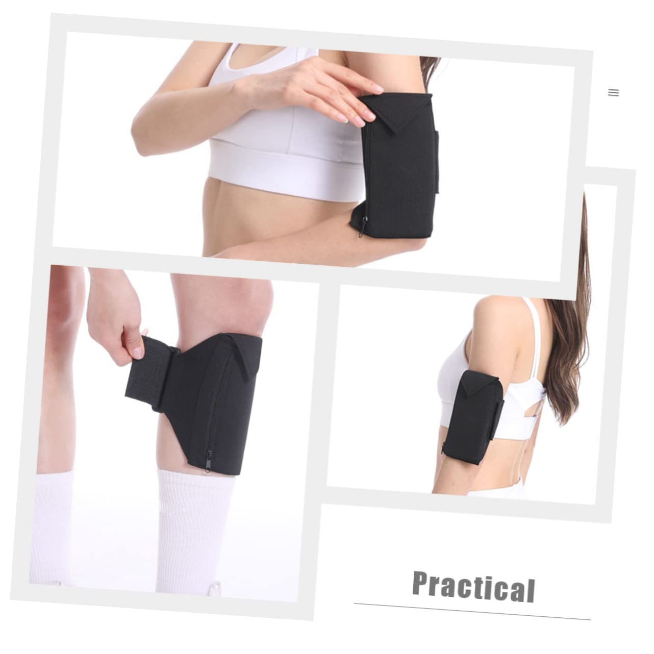Uonlytech 4piezas Bolsillo Multifuncional para Teléfono Brazo y Soporte Deportivo para Correr y Actividades Al Aire Compatible Smartphones hasta Ligera y Lavable