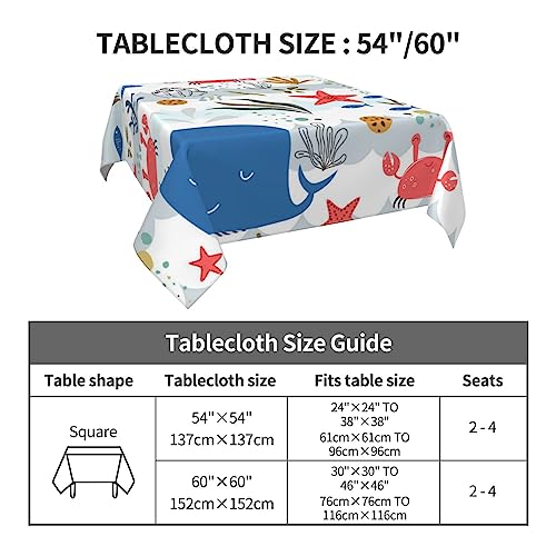 Nappe imperméable et infroissable à motif marin pour protection de table - 8