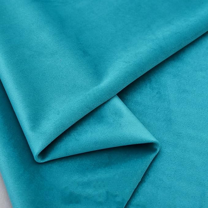 Image of Amazon Brand - Umi 10 Mtr Multi Purpose Velvet Fabric Cloth for Decoration, Trousseau Packing, Party Hall, Bouquet, Gift Packing, Decor, Pooja Room (10 Mtr, Teal), Solid
