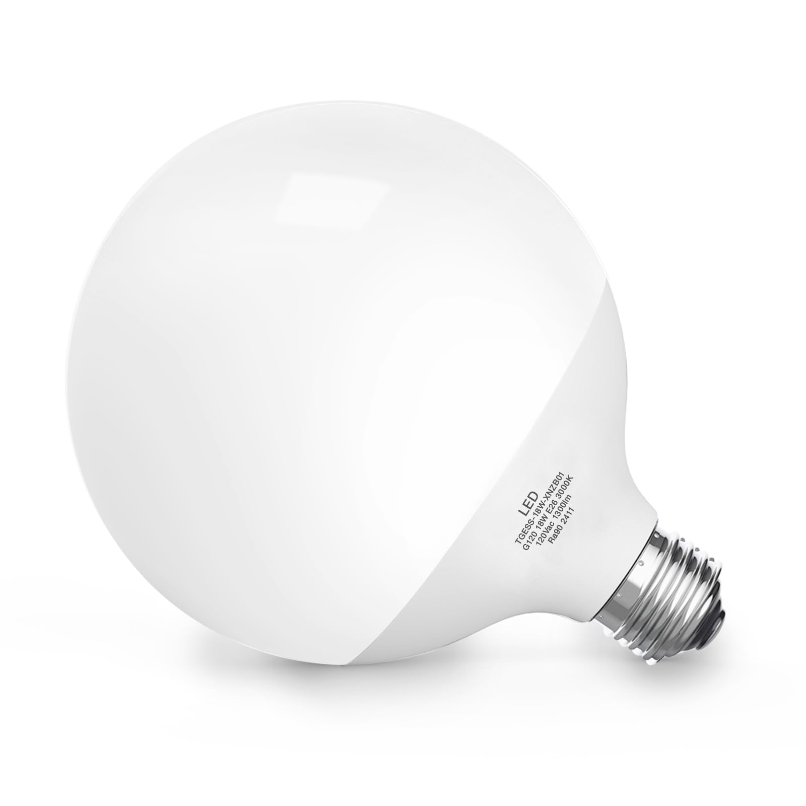 LED Light Bulb,G120 Globe Bulb,18W Globe Light Bulbs,Warm White 3000k Led Bulb,Non-Dimmable,E26 Base Large Decorative Lamp,1300 Lumer, for Indoor Room Globe Light(18w3000k No-dimmable Warm White)