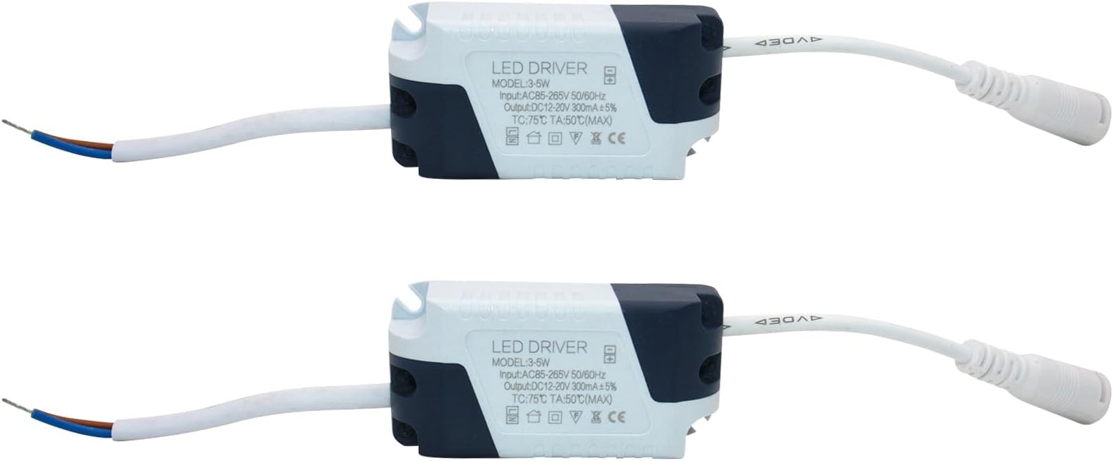 3~5W LED Driver 300mA Constant Current High Power AC 85-265V Output 12-18V DC Female Connector with Clip External Power Supply LED Ceiling Lamp Rectifier Transformer