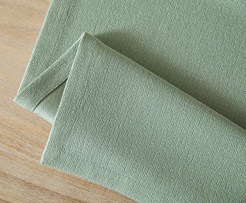 Image of ZeeMart Burlap Style Farmhouse Table Runners 60 Inches Long, Sage Green Rustic Woven Dining Table Runner for Everyday Use, 14x60 Inches, Seafoam