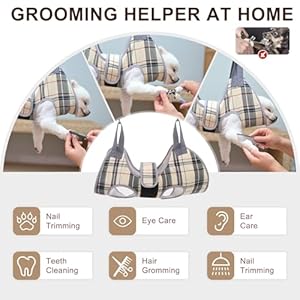 BEAUTYZOO-Dog-Grooming-Hammock-for-Small-Dogs-Cat-Dog-Sling-for-Nail-TrimmingClipping-Dog-Hanging-Harness-Holder-with-Thick-Fabric-Neck-Support-Strap-Restraint-Claw-Care-Beige-M - Cucciolini Doodles   BEAUTYZOO-Dog-Grooming-Hammock-for-Small-Dogs-Cat-Dog-Sling-for-Nail-TrimmingClipping-Dog-Hanging-Harness-Holder-with-Thick-Fabric-Neck-Support-Strap-Restraint-Claw-Care-Beige-M
