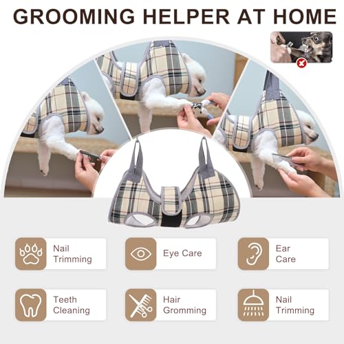 BEAUTYZOO-Dog-Grooming-Hammock-for-Small-Dogs-Cat-Dog-Sling-for-Nail-TrimmingClipping-Dog-Hanging-Harness-Holder-with-Thick-Fabric-Neck-Support-Strap-Restraint-Claw-Care-Beige-M - Cucciolini Doodles   BEAUTYZOO-Dog-Grooming-Hammock-for-Small-Dogs-Cat-Dog-Sling-for-Nail-TrimmingClipping-Dog-Hanging-Harness-Holder-with-Thick-Fabric-Neck-Support-Strap-Restraint-Claw-Care-Beige-M