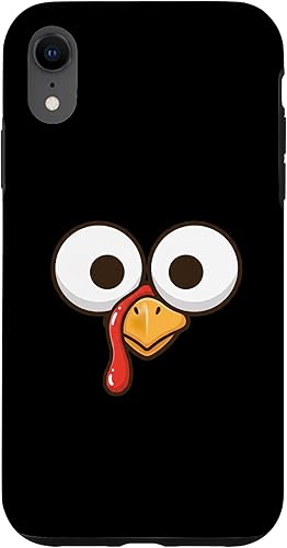 Funny Cartoon Turkey Face, Big Eyes Thanksgiving Turkey Day Case for iPhone XR