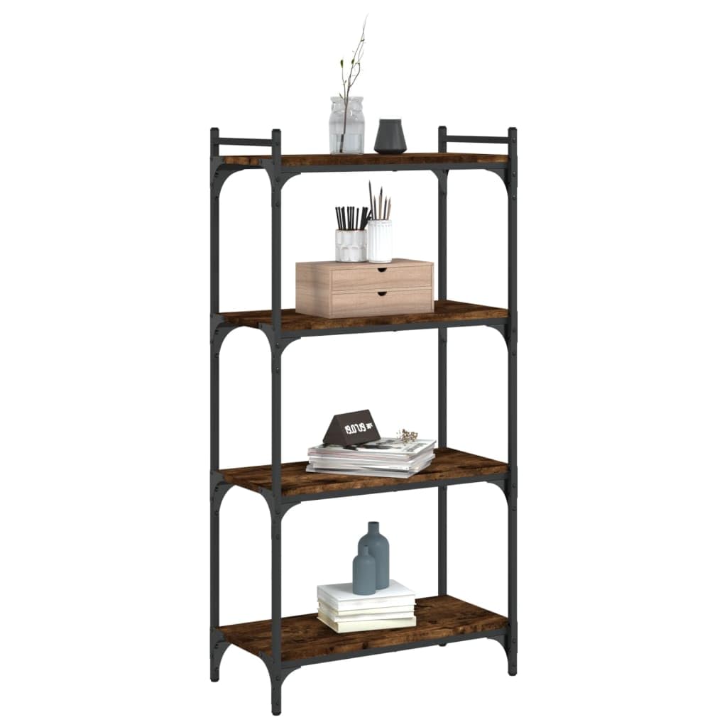 Homgoday Libreria a 4 ripiani, scaffalatura per ufficio, scaffalatura portaoggetti, gambe regolabili, per soggiorno, studio, ufficio, incenso, 60 x 30 x 120 cm, materiale in legno
