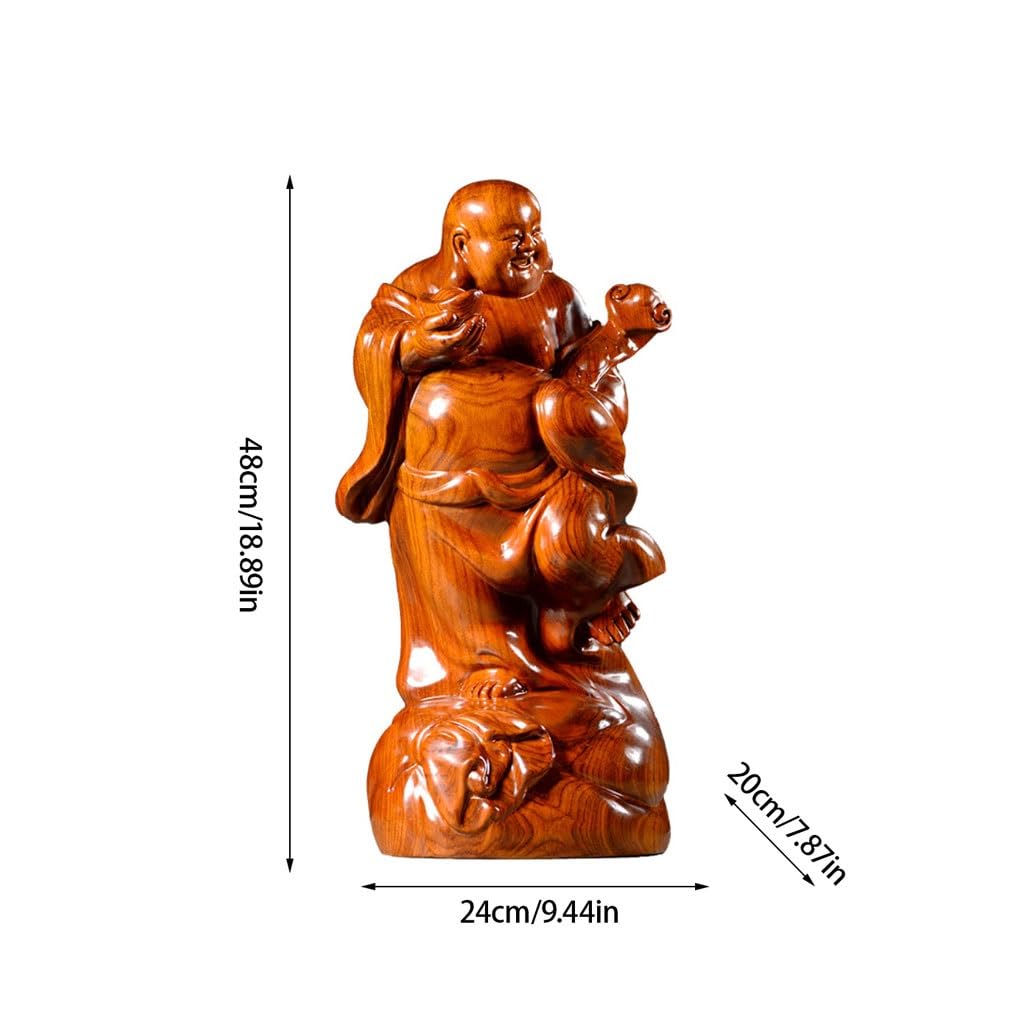 Posąg Buddy do wnętrz z litego drewna posąg Buddy Rosewood Maitreya posąg Buddy Dekoracja salonu Rzemiosło Zen Medytująca Statua Buddy Figurka Rzeźba