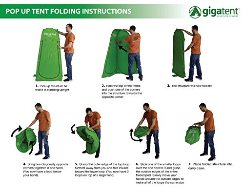 GigaTent Pop Up Pod Changing Room Privacy Tent – Instant Portable Outdoor Shower Tent, Camp Toilet, Rain Shelter for Camping & Beach – Lightweight & Sturdy, Easy Set Up, Foldable - with Carry Bag - Image 6