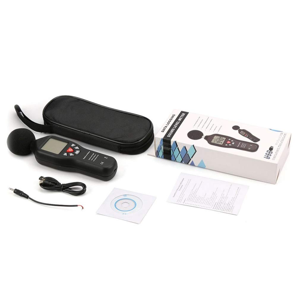 CLEIDE TL-200 Capteur de décibel Haute résolution USB Niveau sonore numérique Décibel mètre 30-130dB avec rétroéclairage 32000 Mesure du Bruit de données Facile à Utiliser