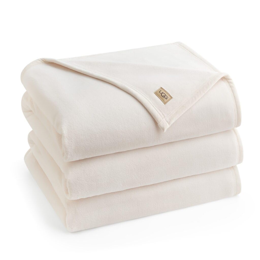 UGG Coco King Fleece Blanket for Bed – Luxury Cozy Room Decor, Soft Warm Heavy Blankets for Winter Bedding & White Christmas Decor, Gifts for Teens and Women, 110" x 92"