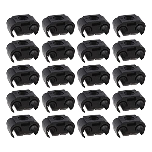 20pcs Brake Line Brake Hose Double Clip Bracket Holder Black Compatible with Audi 80/100/200/A4/S4 Seat Alhambra/Arosa/Cordoba/Ibiza VW Beetle/Bora/Caddy/Golf