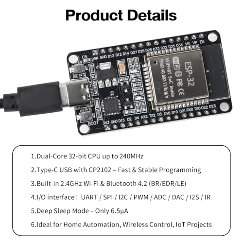 Image of 3PCS Type-C ESP-WROOM-32 ESP32 ESP-32S Development Board 2.4GHz Dual-Mode WiFi+Bluetooth Dual Cores CP2102 Microcontroller Processor Integrated with Antenna RF AMP Filter AP STA Compatible Arduino IDE