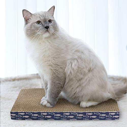 mewmewcat Rascunho de papelão para gato com papelão ondulado Catnip Brinquedos para gatos internos e