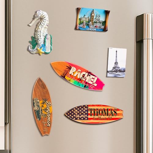 Imán decorativo acrílico con forma tabla de surf personalizado miniatura 5