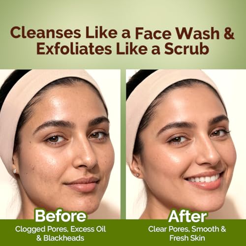 Image of Mamaearth Mung Bean Pore Cleansing Face Scrub with Mung Bean, AHA BHA - 100g | Face Scrub for Oily Skin | India's 1st Foam Scrub for Deep Pore Cleansing | Gentle Exfoliation | Oil Control | Tan Removal