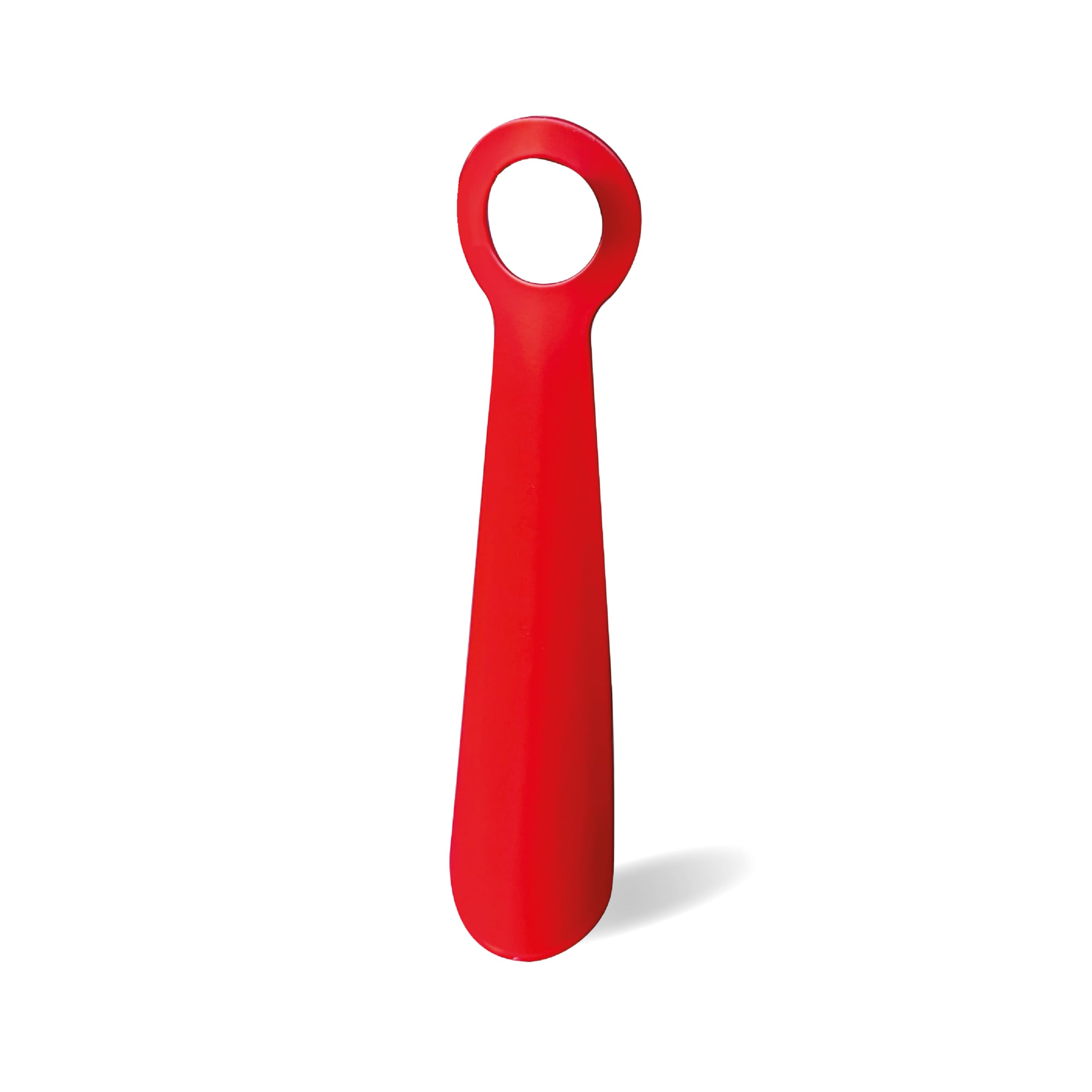 PIMEDA Calzador Metálico Rojo Ergonómico Antideslizante Resistente para Botas Zapatos Hombre Mujer