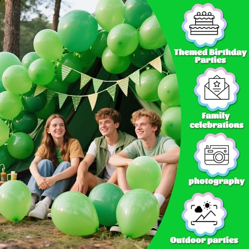 Image of 32 Pack 18 Inch Green Latex Balloons - Premium Quality, High Float Time for Parties, Events, Decorations (Vibrant Green)