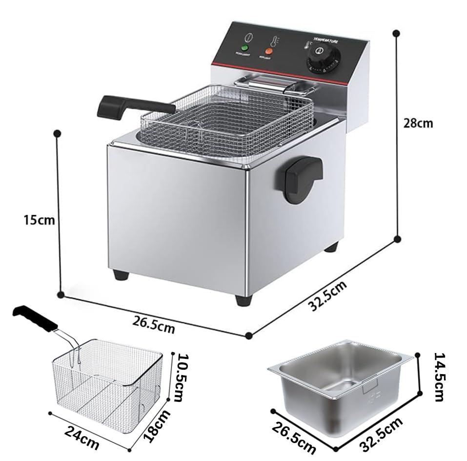 Amazon.co.jp: 電気フライヤー 8L 卓上フライヤー 揚げ物器 ミニ 
