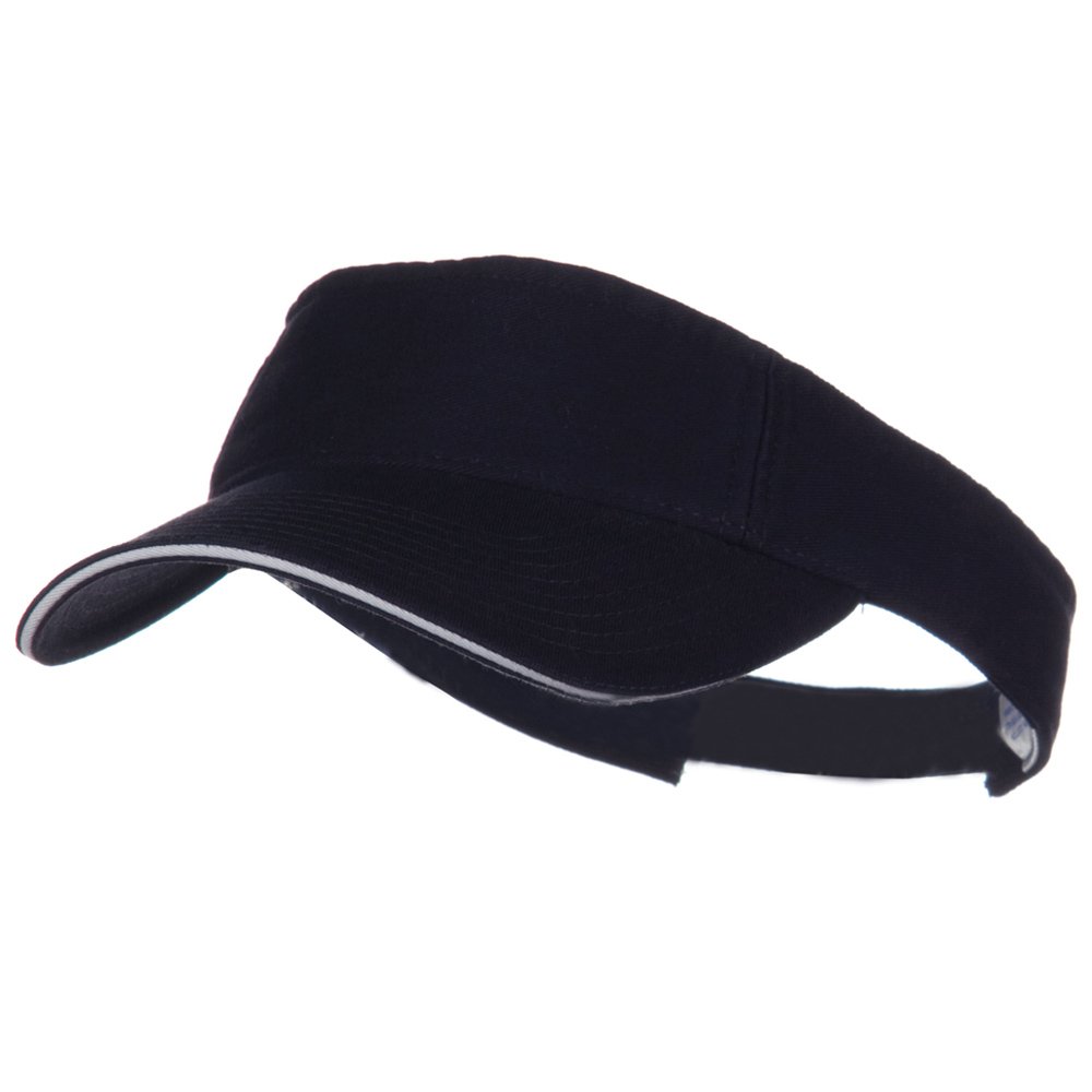 MGProstyle Cotton Twill Washed Sandwich Visor - Navy White W38S37F, Navy White, One size