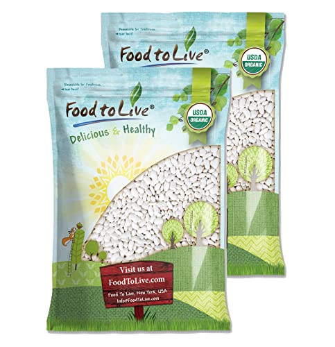 Food to Live Organic Great Northern Beans, 20 Pounds – Dried, Non-GMO, Kosher, Raw, Sproutable, Bulk Seeds, Product of the USA
