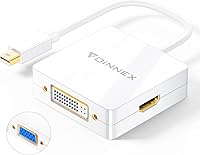 Vista 8 de Adaptador Mini DisplayPort a VGA HDMI DVI, Microsoft Surface Pro Video Display 4K Mini DP Converter, Thunderbolt 2 a DVI HDMI VGA Adaptador