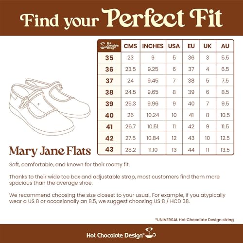 Image of Hot Chocolate Design - Women's Mary Jane Flat Dress Shoes with Adjustable Buckle-Strap