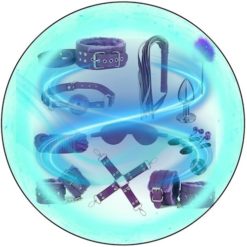 Erotisk Rem 12 Bitar Av LäDer MotståNd Rem TillbehöR FöR Hem TräNing, Hela Kroppen TräNing Rem FöR Flexibilitet - Q (Lila) -E12c25