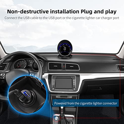 Velocímetro digital para carro Head Up Display HUD GPS Odômetro Alarme de Excesso de Velocidade Univ