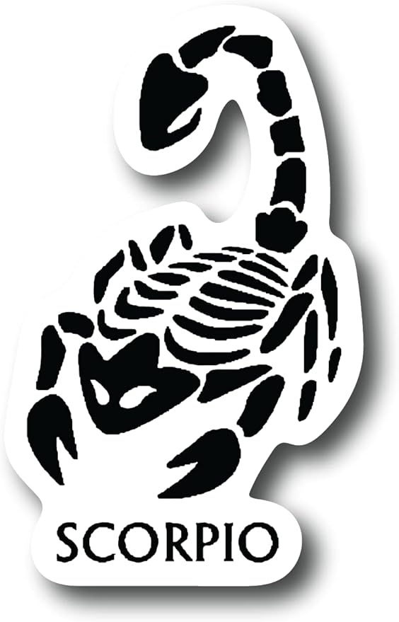Scorpio 3 Inch Waterproof Decal Sticker Zodiac Astrology Signs Horoscope Chakra Creepy Skeleton Gothic Goth Grunge Halloween Castle Skull Animal Karma Ouija Spooky Tarot Oracle Palm Psychic Birth