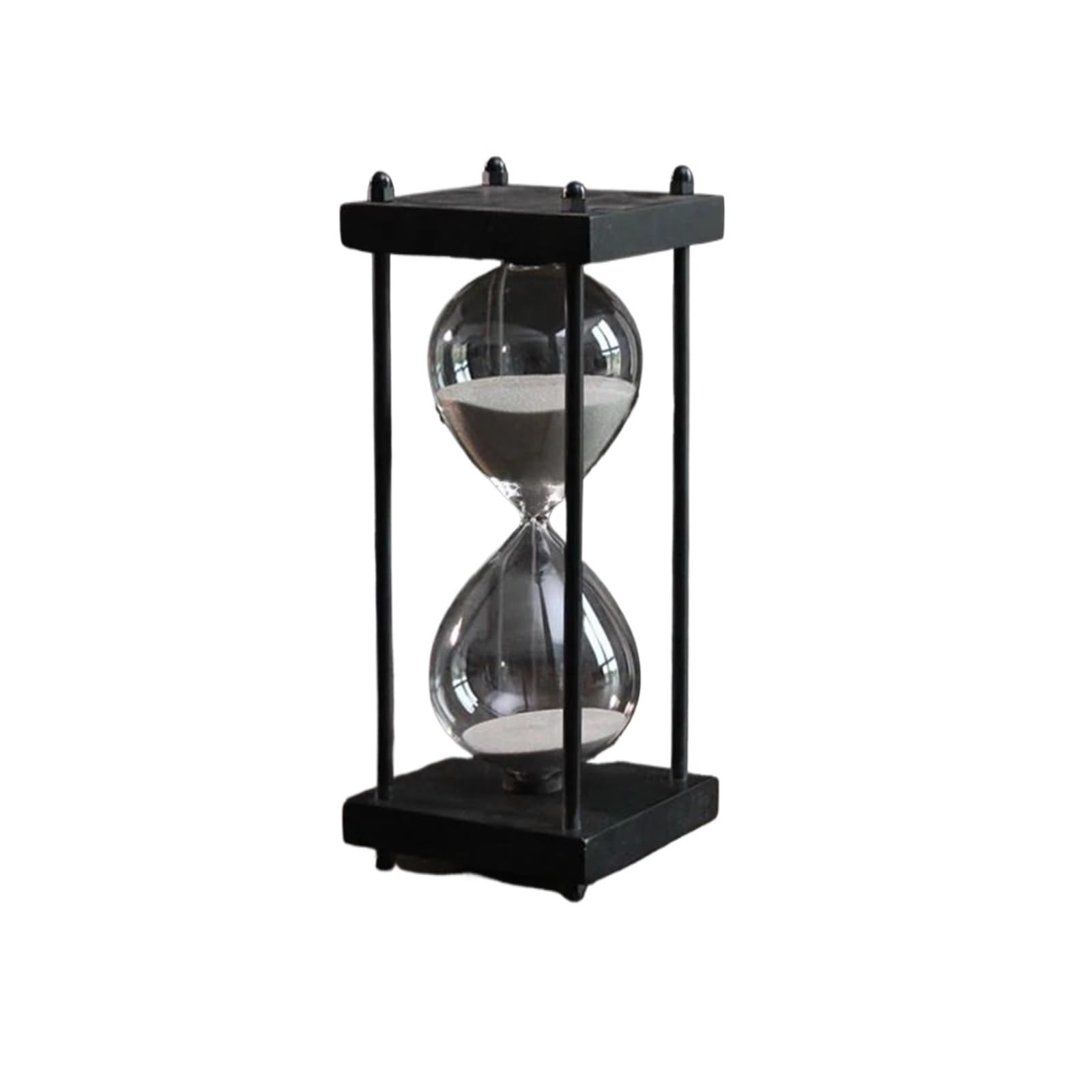 Creative Retro Black Glass Hourglass Time Timer Home Ornaments Sandglass Kitchen Hour Meter Sand Clock 30/45/60 Minutes(Grey,60min)