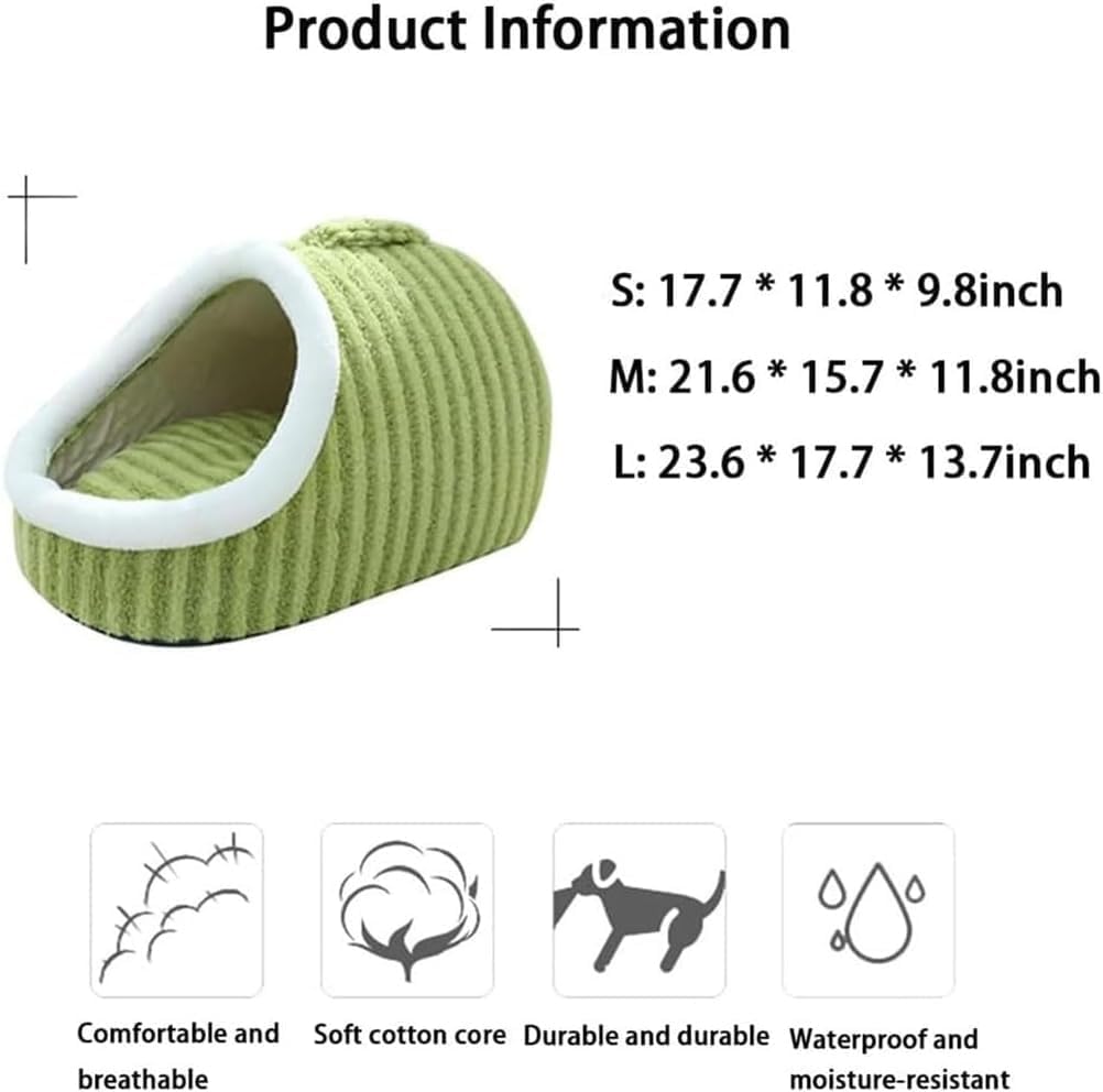 Warm Nest Bed with Cover, Soft Cozy Dog Cave with Removable Cushion, Washable Soft Slipper Cave, Non-Slip Durable and Easy to Clean, Frenchie Dog Bed for Small and Medium Pets (Purple, Large)