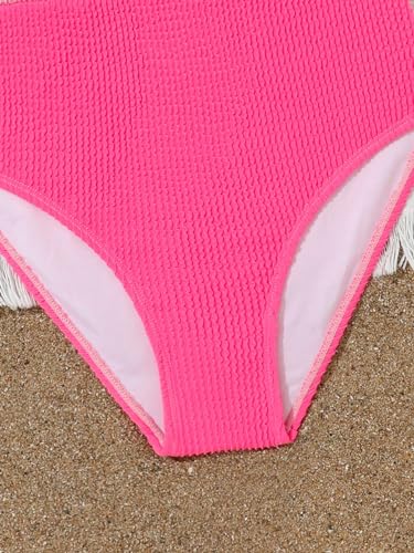 OYOANGLE Girl's One Piece Swimsuits Colorblock Sleeveless Spaghetti Straps Wireless Swimwear4