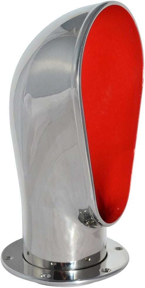 Transit Marine 4" Teardrop Cast 316 Stainless Steel Cowl Vent Red, Dorade