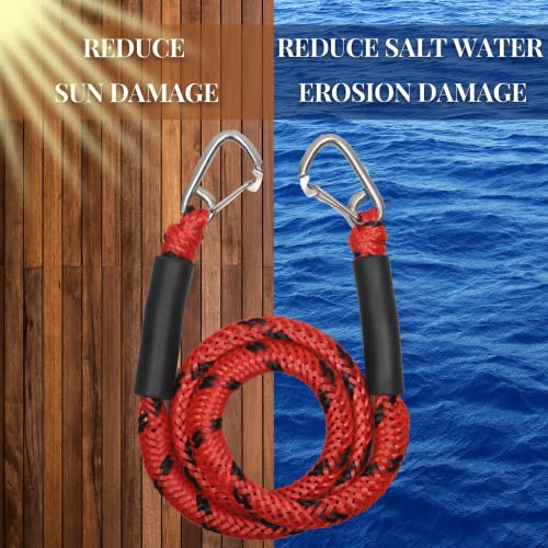 Bungee Dock Line Double Clips Heavy Duty 316 Stainless Steel Clips Boat Ropes Mooring Ropefor For Boats Pwc, Built In Snubber, Kayak,Watercraft,Seadoo,Jet Ski, Pontoon, Canoe, Power Boat 2-Pack… #TOP3