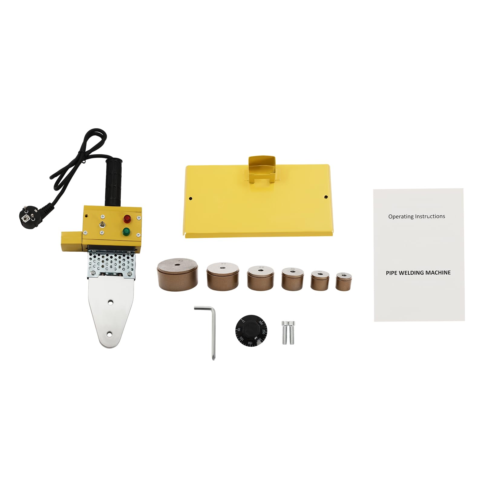 Saldatrice a manicotto, 800 Watt, con spie di controllo e cassetta degli attrezzi, saldatrice per tubi PPR/PE/PP (20 mm, 25 mm, 32 mm, 40 mm, 50 mm, 63 mm)